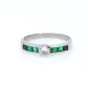 Anillo oro 18k blanco brillante y esmeraldas Anillo oro 18k blanco brillante y esmeraldas