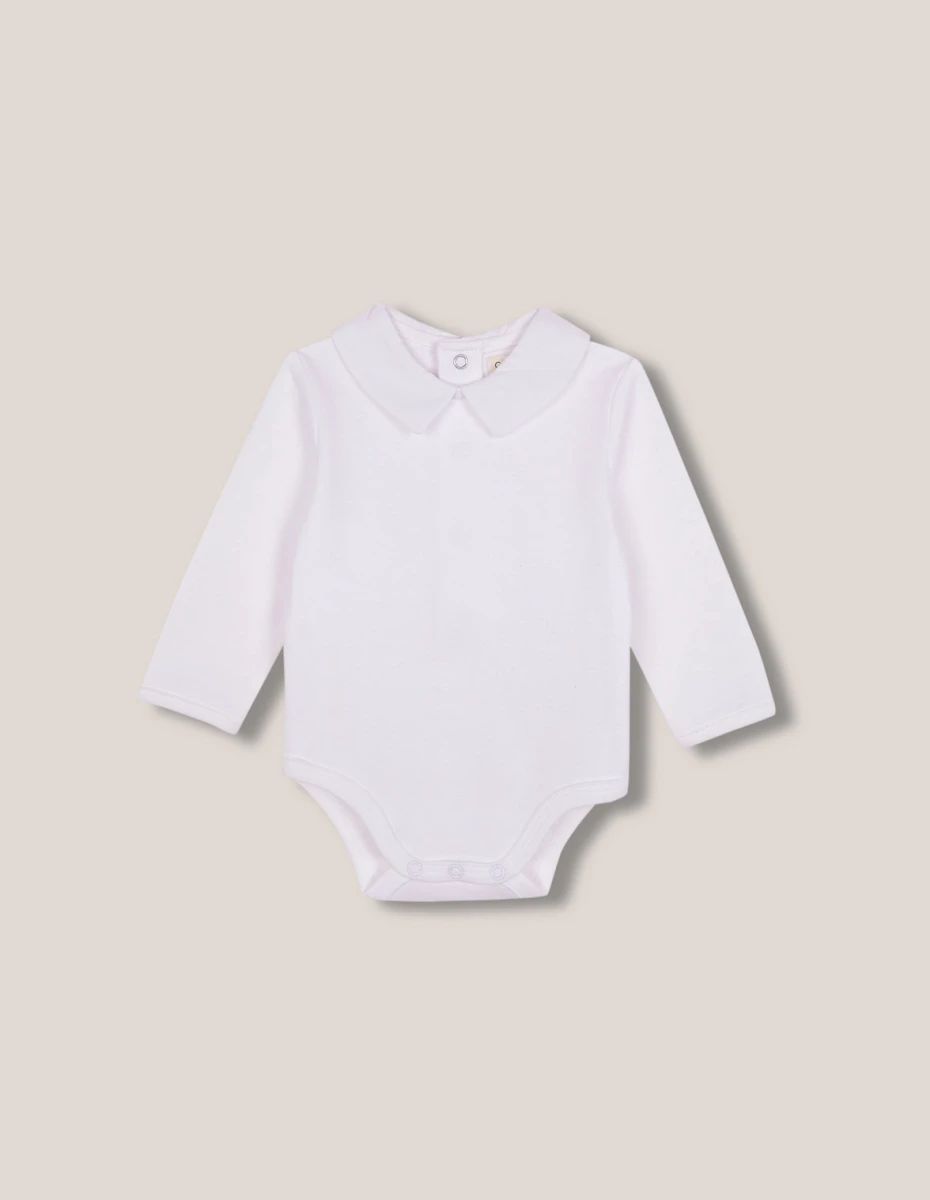 Body De Circular Con Cuello Popelin - Blanco Optico 