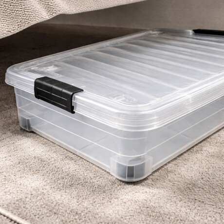 Caja Organizadora Con Ruedas 52 Litros Bajo Cama 67x47x17 Transparente