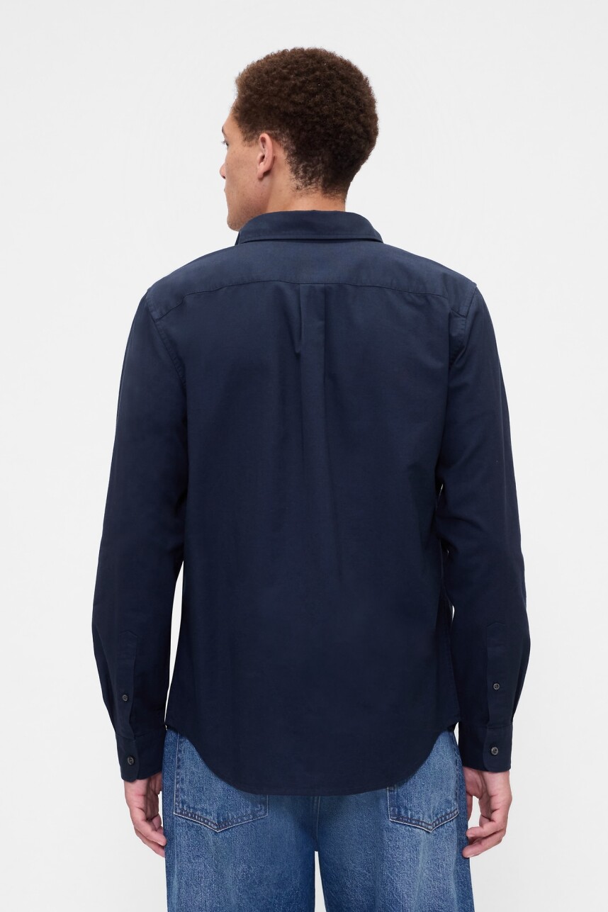 Camisa Oxford Logo Oso Brannan Hombre Tapestry Navy