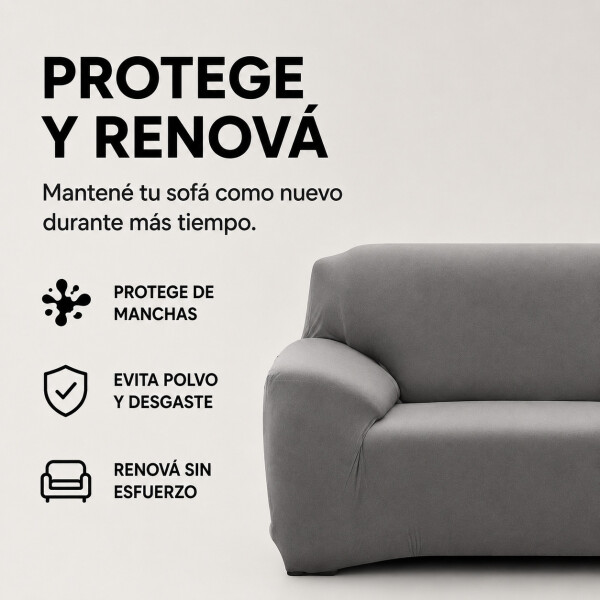 Cubre Sofá Elástico Elastizado Funda 3 Cuerpo Plaza Variante Color Gris Claro