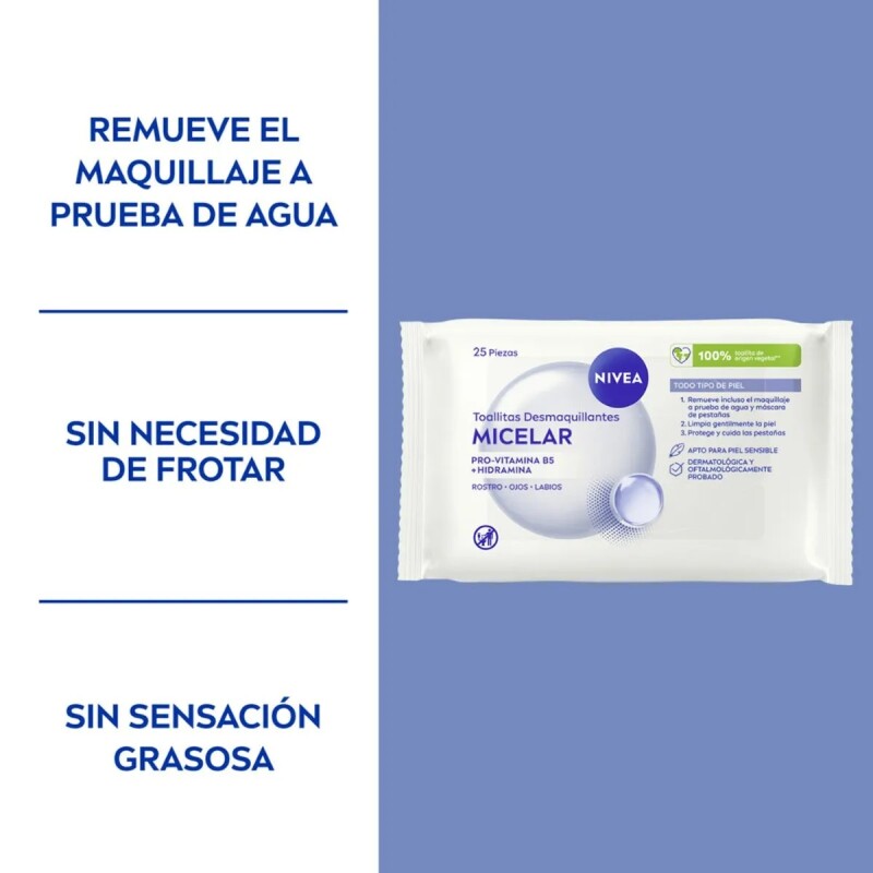 Nivea Toallitas Desmaquillantes Micellar 25 Uds. Nivea Toallitas Desmaquillantes Micellar 25 Uds.