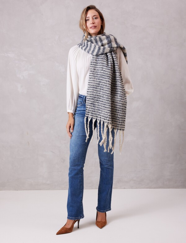 Bufandon Lineas NEGRO/CRUDO