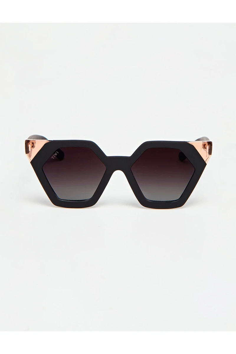 Lentes Tiwi Hexagon Ii - Rubber Bicolor Black/pink With Burgundy Gradi 