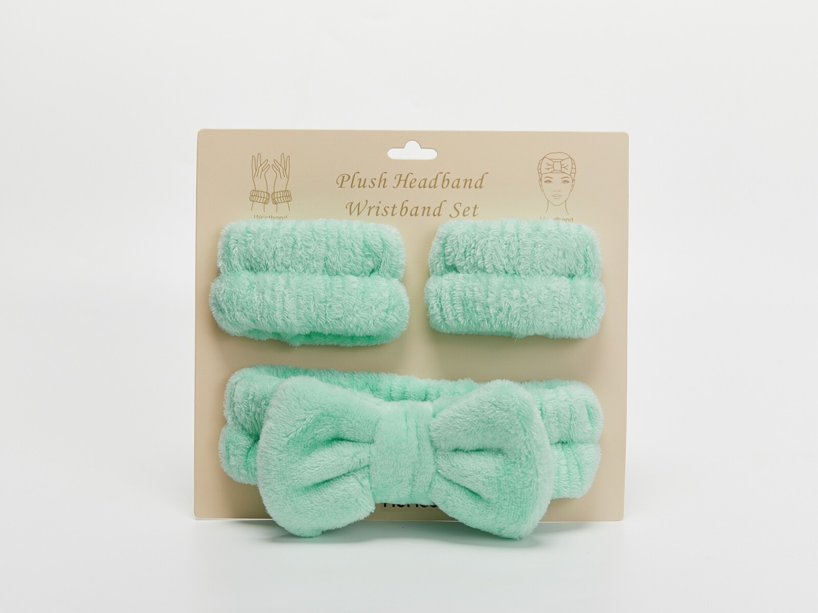 CONJUNTO DE DIADEMA Y MUÑECA CON LAZO - VERDE 