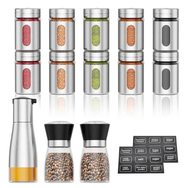 Set De Especiero Salero Pimentero Aceitera Condimento Cocina Acero Inoxidable IMBACK Set De Especiero Salero Pimentero Aceitera Condimento Cocina Acero Inoxidable IMBACK