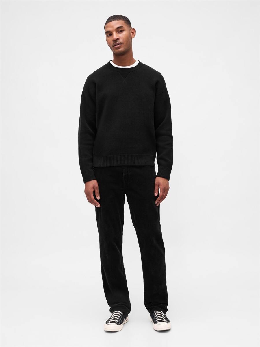 Pantalón De Pana Straight Hombre - Black 1 