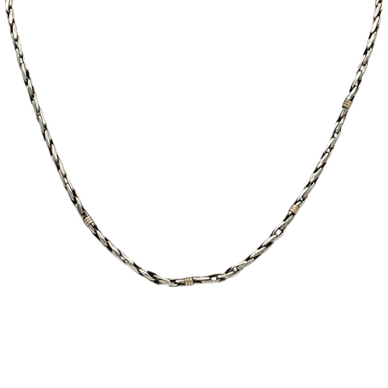 Cadena Eslabón Singapur - Plata y Oro - Sin piedra - CD5063 sinpiedra