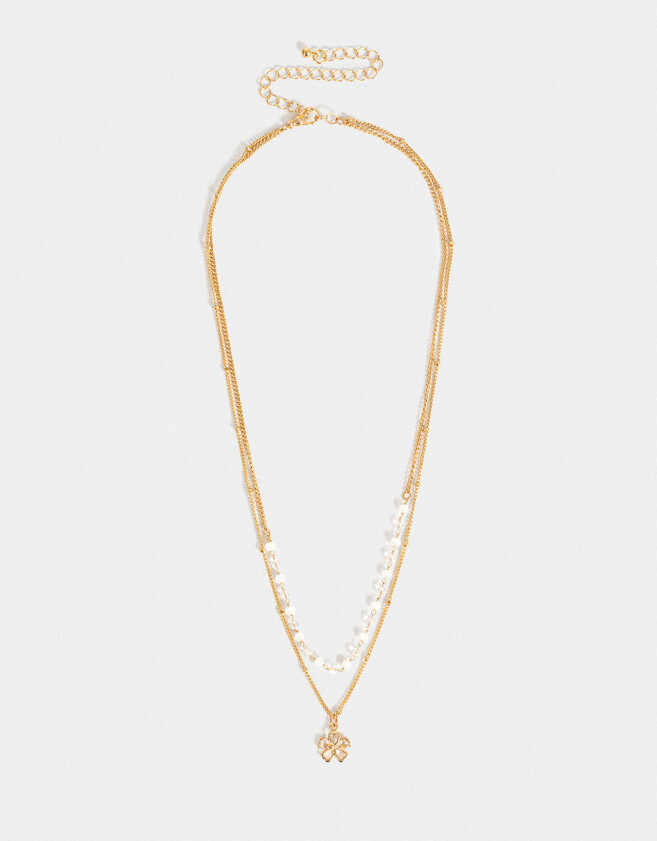 Collares Cortos Con mostacillas Collar Corto Con Mostacillas - Dorado