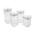 Set De 4 Frascos Hermeticos Plasticos Triangulares Con Tapa Set De 4 Frascos Hermeticos Plasticos Triangulares Con Tapa