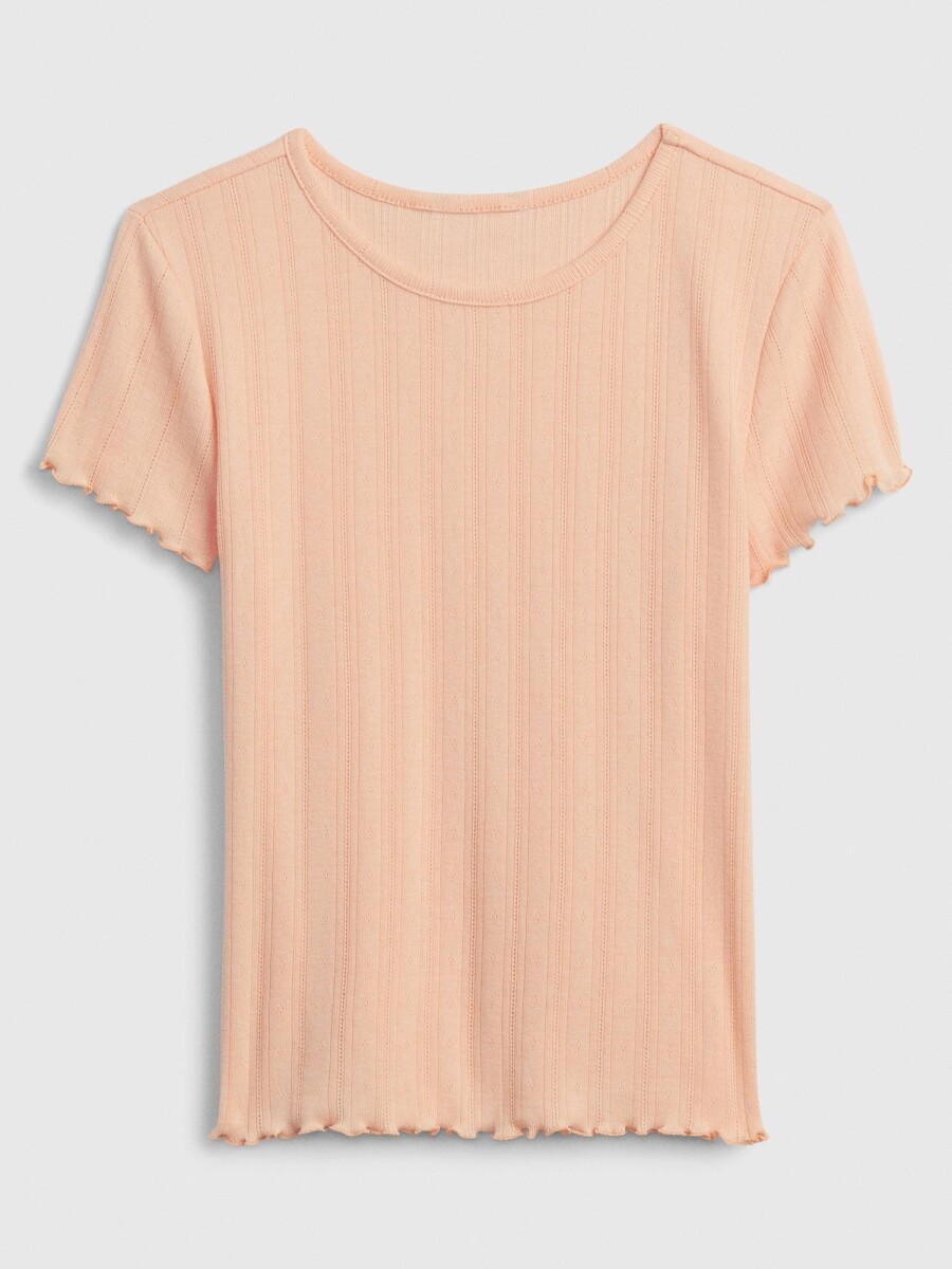 Remera Pointelle Niña - Peach Parfait 14-1219 