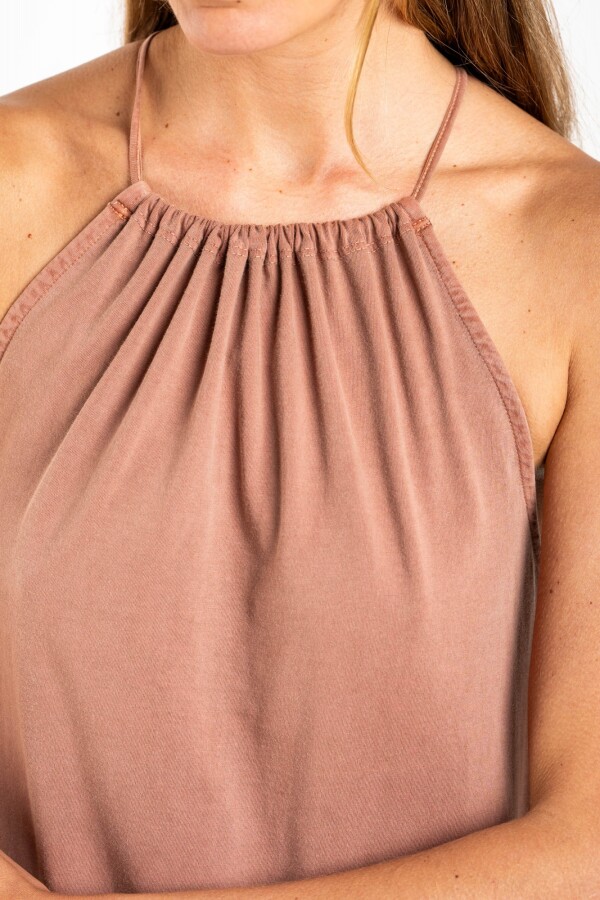 Vestido Algodon Lavado Gris Oscuro