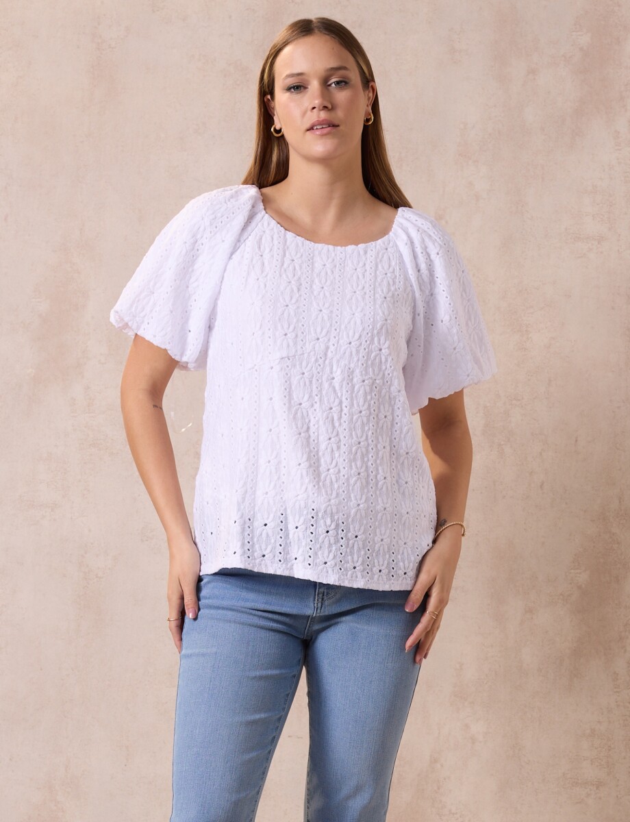 Blusa Broderie - Blanco 