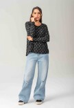 Remera Popi Polka dots negro y blanco