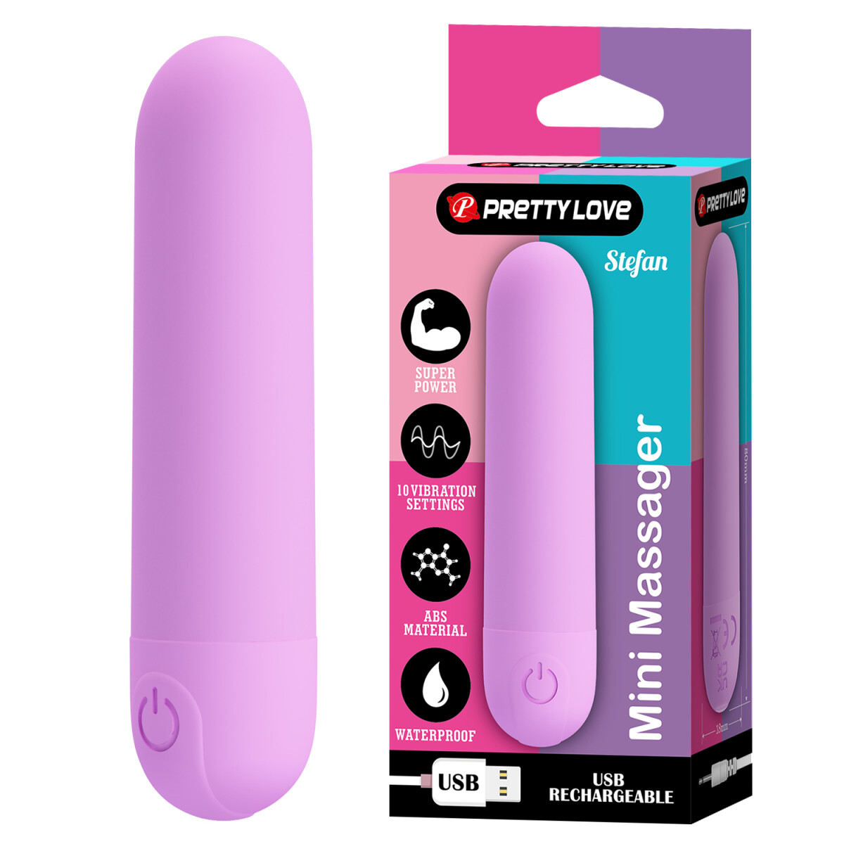 Vibrador Mini Massager Recargable Stefan Pretty Love - Violeta 