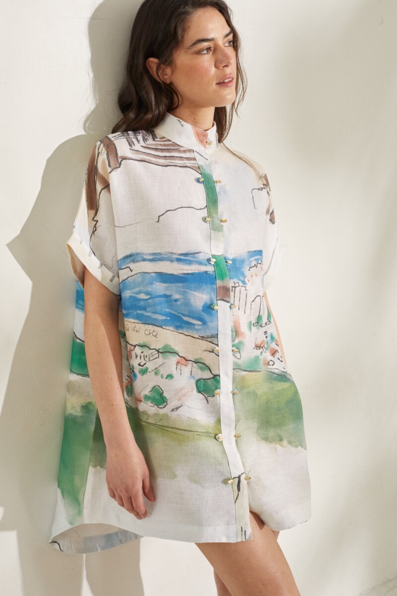 VESTIDO JAPON PRINT Agua