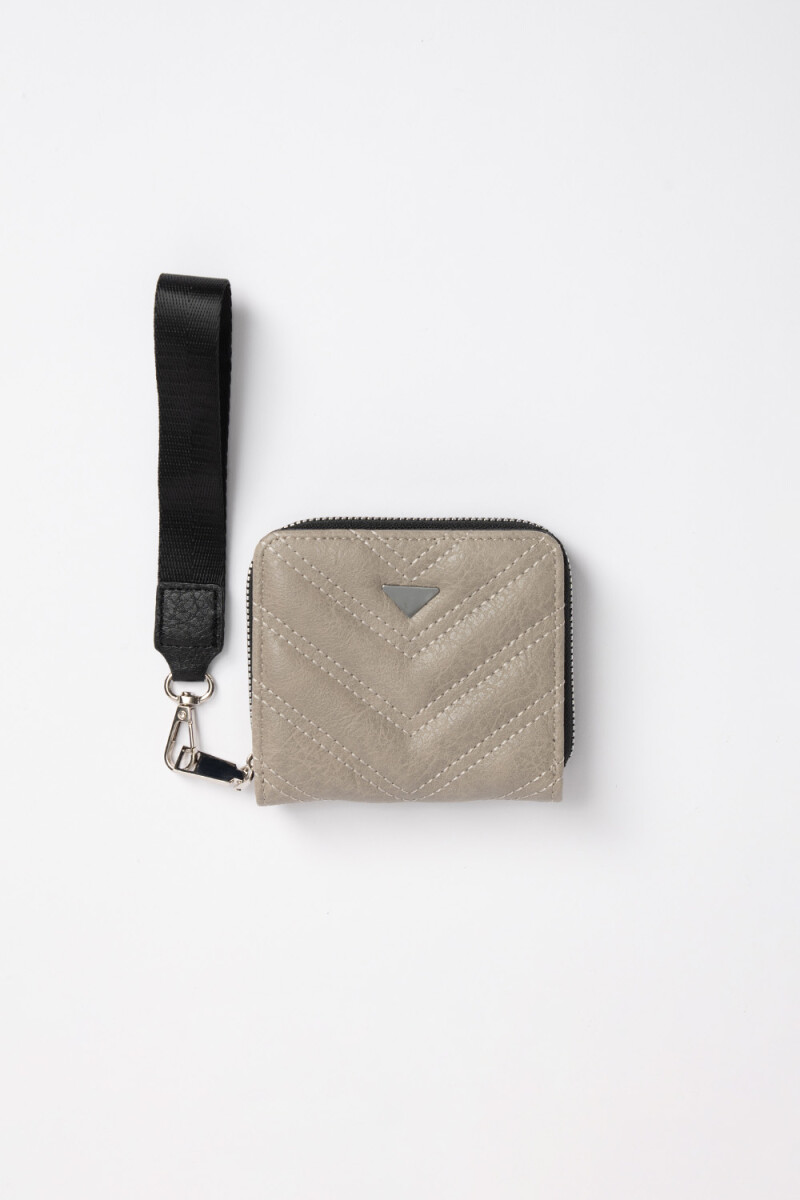 Billetera capitoneada diagonal Taupe