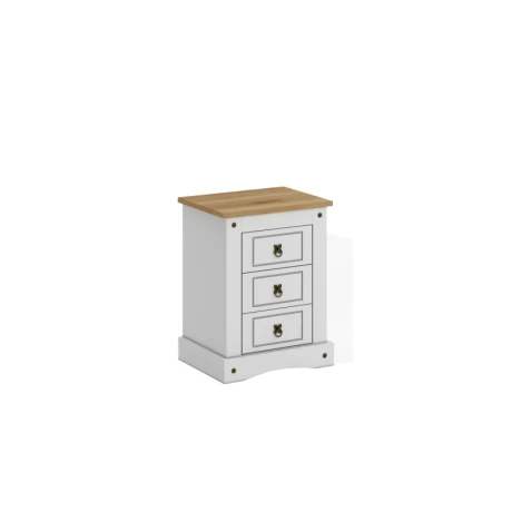 Mesa De Luz 3 Cajones Blanca Linea Rustica Mesa De Luz 3 Cajones Blanca Linea Rustica