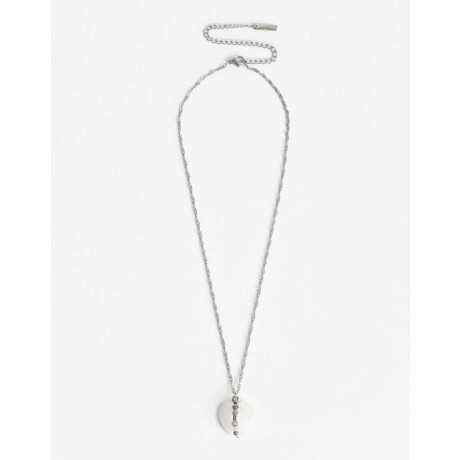 Cadena Acero Healing Rituals Cuarzo Cristal Blanco Nacarado/perlado