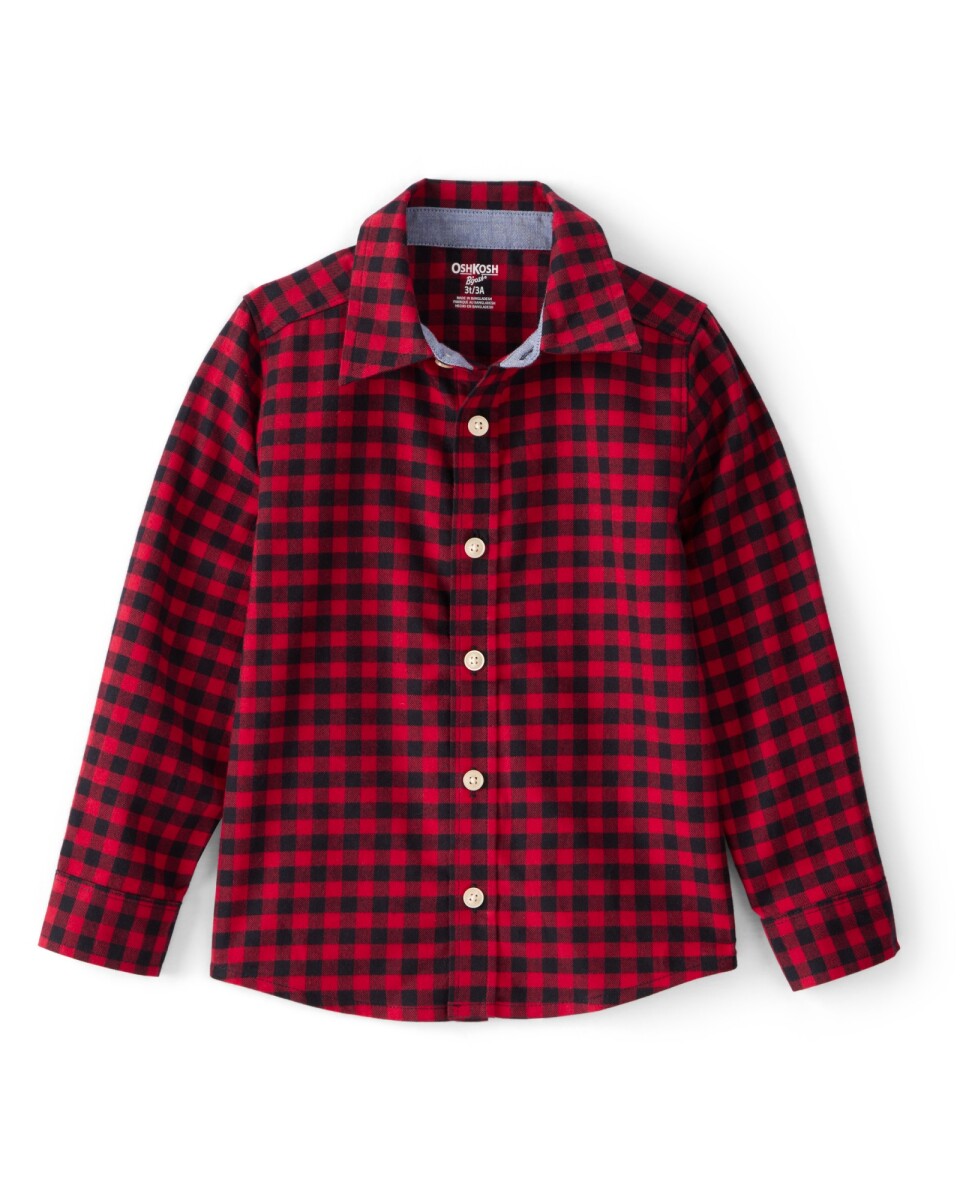 Camisa de popelina, diseño a cuadros 