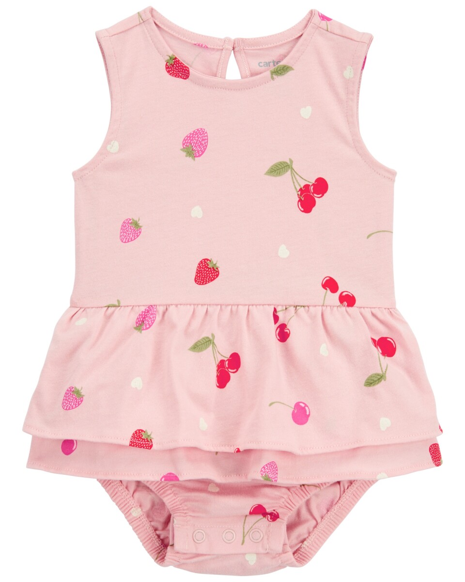 Vestido body de algodón, diseño frutal 