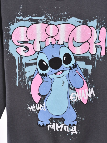 BUZO STITCH GRAFFITI GRIS