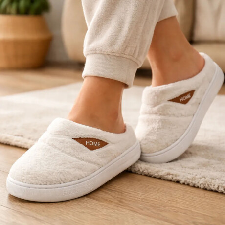 Pantuflas Unisex Suela Antideslizante Felpa Suave y Abrigada Natural