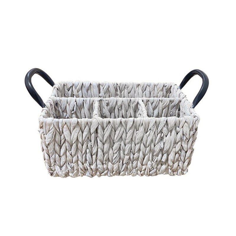Canasto Selecta con asas y divisiones Jacinto de agua 30x22x14cm Blanco Canasto Selecta con asas y divisiones Jacinto de agua 30x22x14cm Blanco