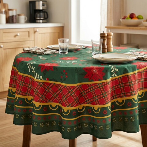 Mantel Redondo Waterproof Home Class 160 cm Navidad10