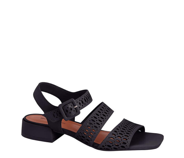 Sandalias de Mujer Bottero Cuero Calado Negro