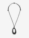Collares Largos Acrilico Collar Largo Resina Tachas - Plateado Rodio