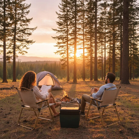 Set Playa Silla x2 Metal Y Madera + Conservadora 34L Mor Beige