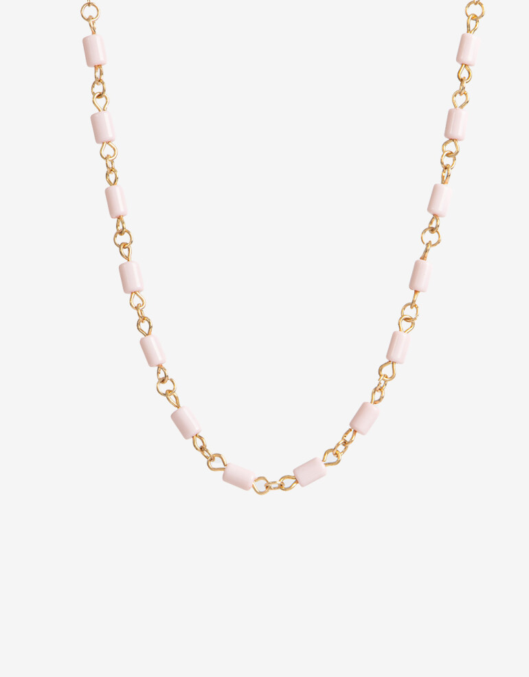 Collares Cortos Color Collar Corto Metal Y Nácar - Dorado