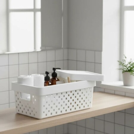 Organizador rectangular con tapa - BLANCO Organizador rectangular con tapa - BLANCO