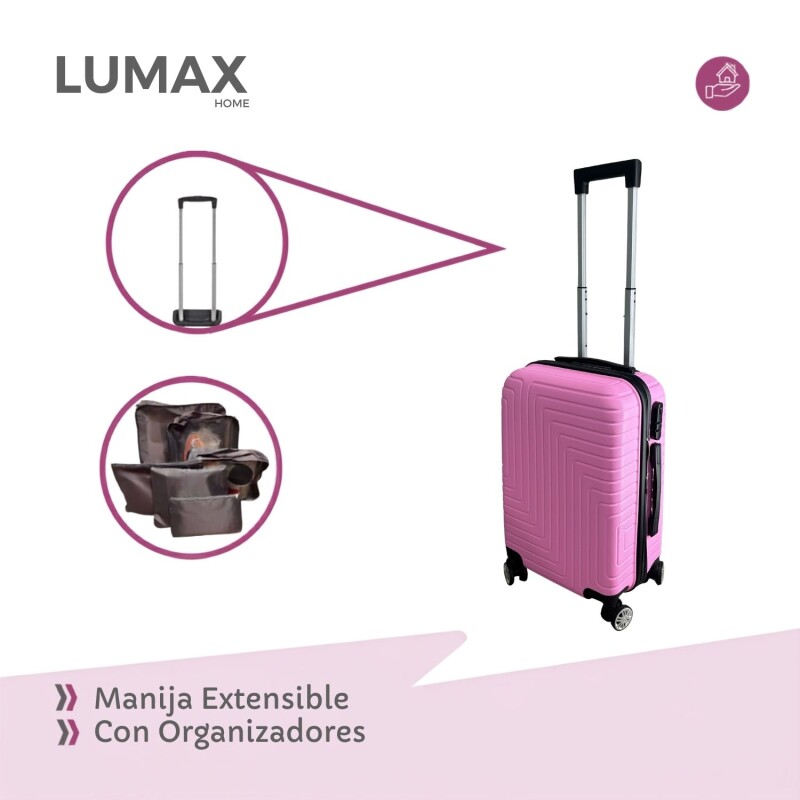 Valija Carry-on de mano Rígidas Con Organizadores Rosa