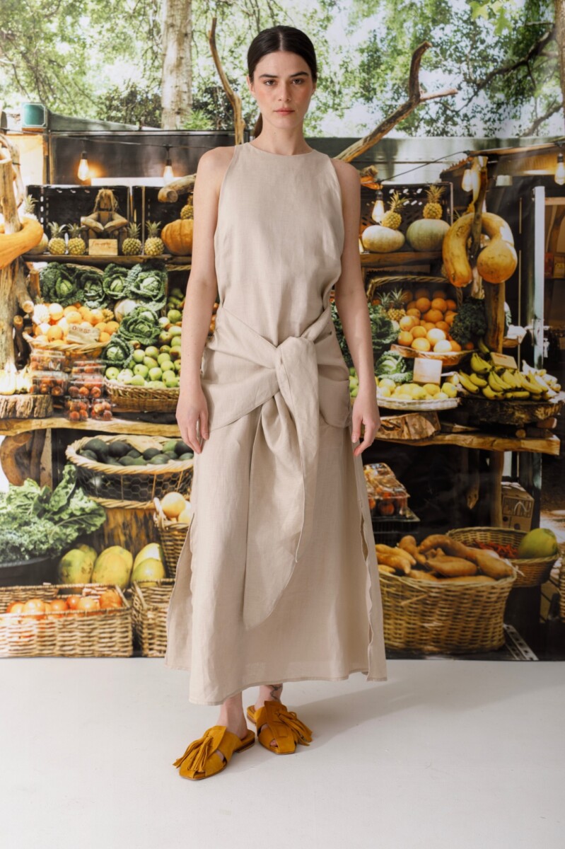 VESTIDO MANGO - Beige 