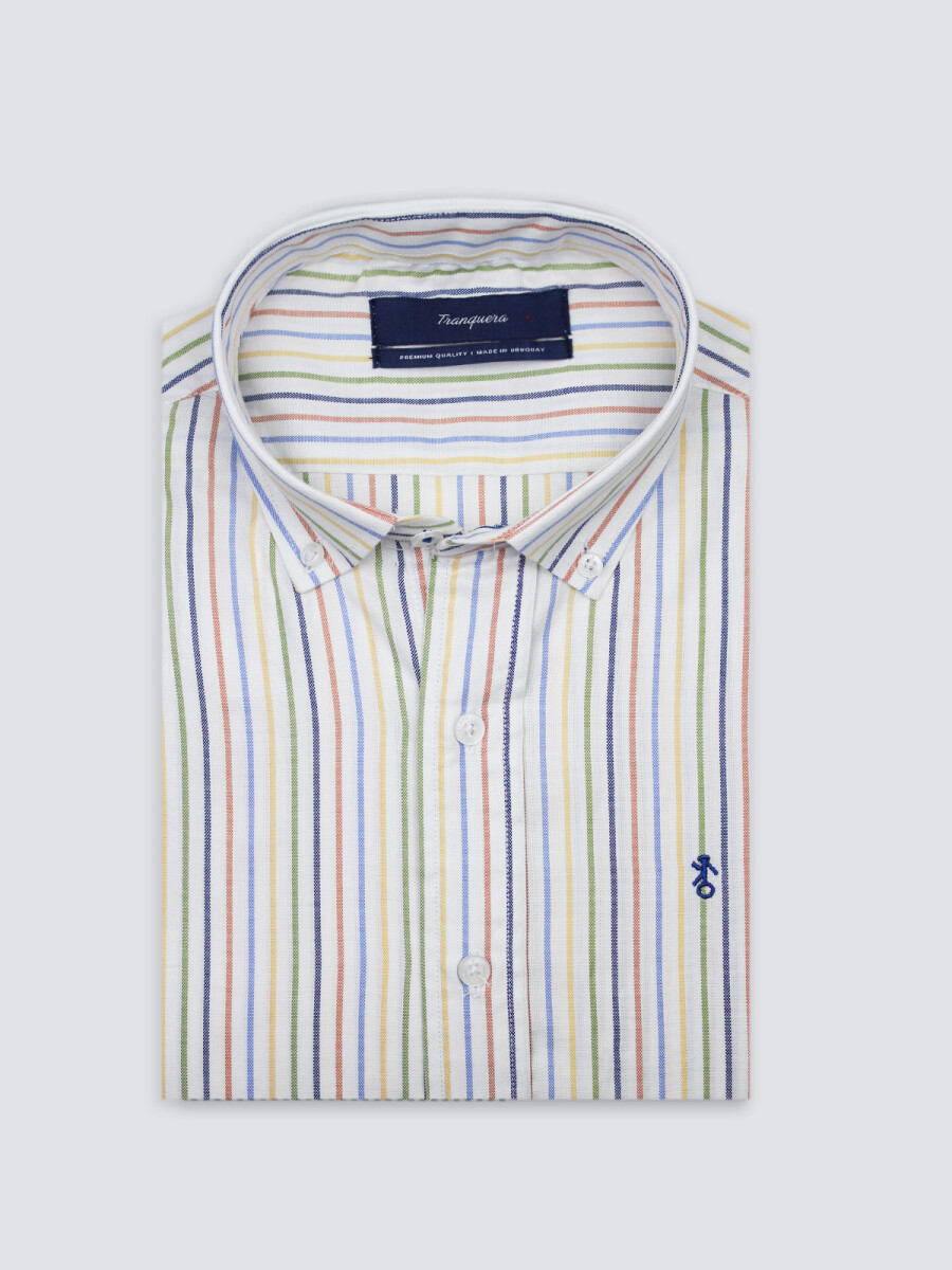 Camisa de Hombre Premium Rayada - Raya Multicolor 