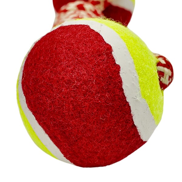 Juguete Perro Pelotas Tenis Cuerda Soga Trenzada Mascotas Variante Color Rojo