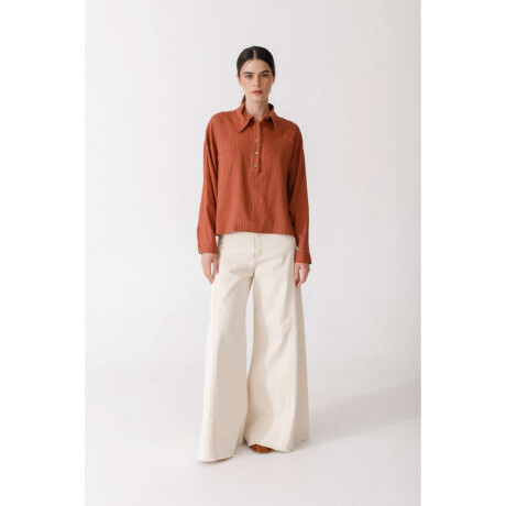 Blusa Polo Linen Rayas Terrac