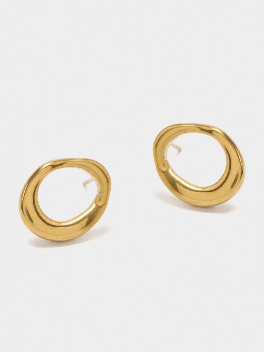 Pendientes Aros Irregulares - Acero Inoxidable dorado