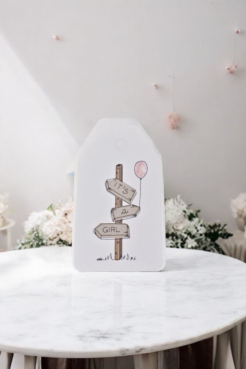 Tag baby shower 5x8,5 - DISEÑO 2 