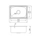 Pileta De Cocina Acero Inoxidable Simple 52.5X37.5X20.5Cm Sobre Mesada Incluye Desague Y Canastilla Aqualia 000