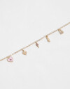 Pulseras Flexibles Strass Pulsera Con Multi Charms - Dorado