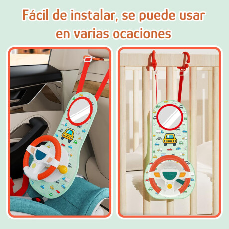 Volante Juguete P/Cochecito Auto C/Sonido Movimiento Huanger Amarillo