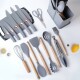 Utensilios Y Cuchillos Cocina Con Soporte Y Tabla Set 19pcs Color Gris Utensilios Y Cuchillos Cocina Con Soporte Y Tabla Set 19pcs Color Gris