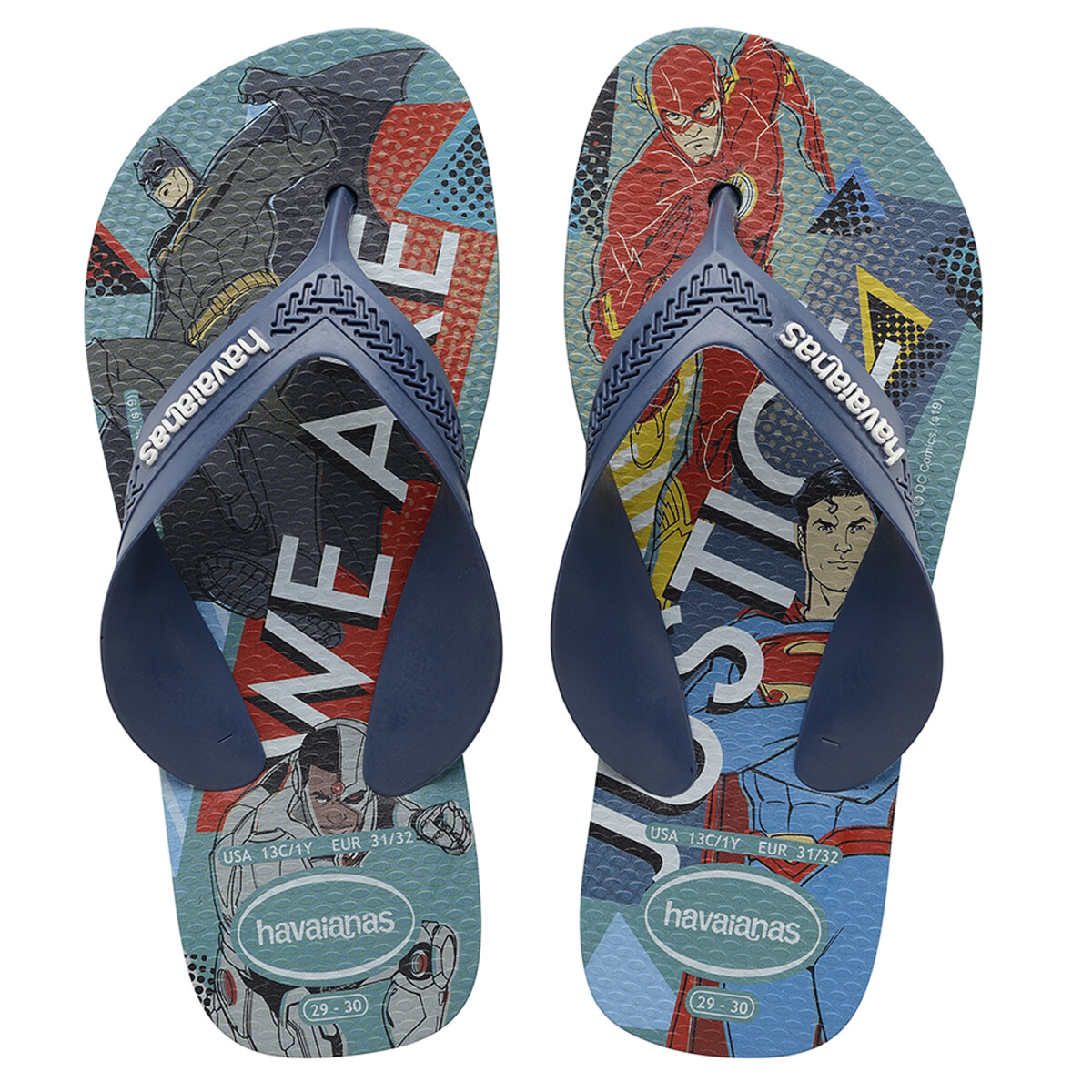 Sandalias Infantiles Havaianas Kids Max Heroes - Verde - Azul 