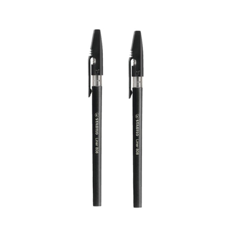 Set x2 Lapiceras Stabilo Liner NEGRO