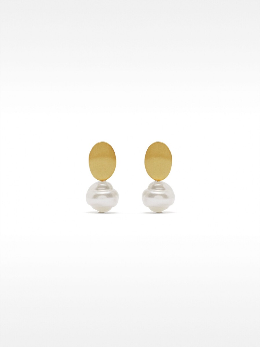 Pendientes Cortos Con Brillantes - blanco 