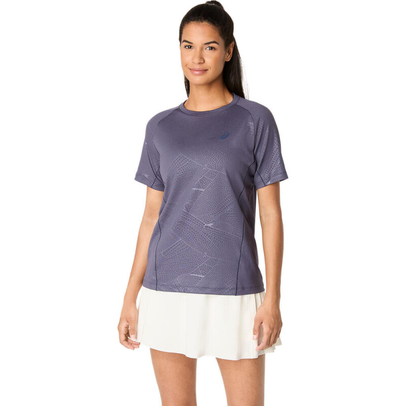 Polo Tenis Game All Over Print Ss Top Mujer Indigo Fog