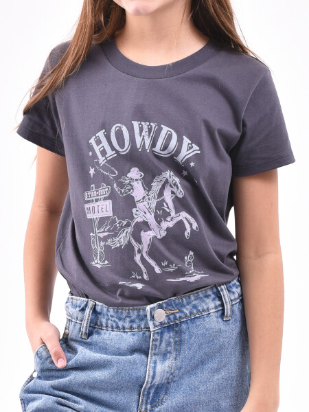 REMERA ESTAMPADA GRIS OSCURO